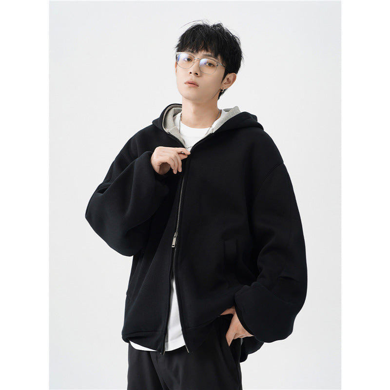 Double Zipper Hooded Sweater