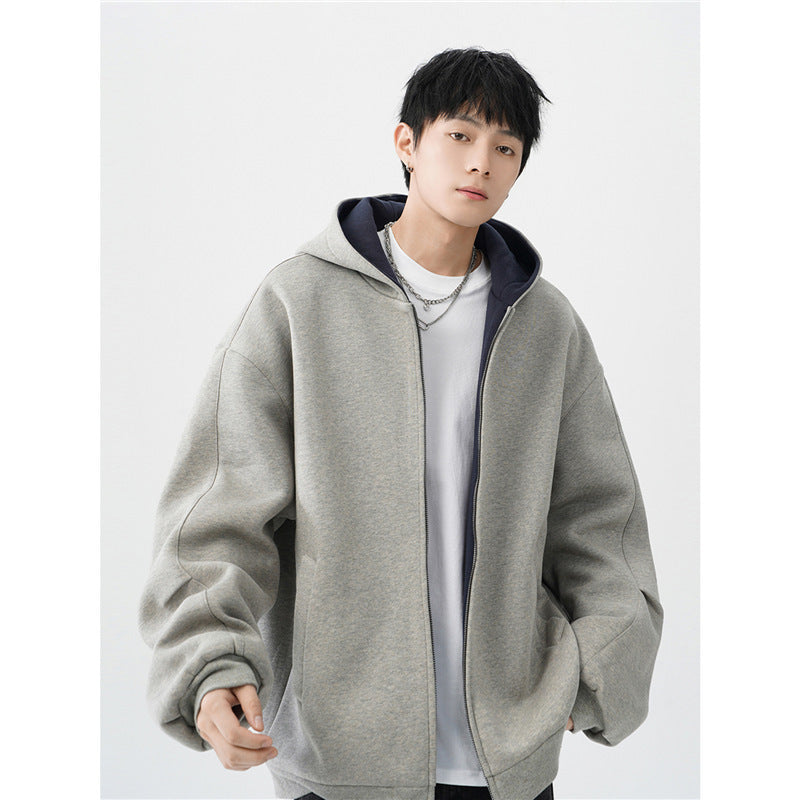 Double Zipper Hooded Sweater