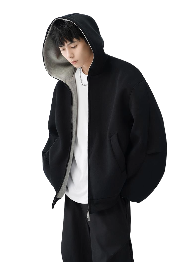 Double Zipper Hooded Sweater