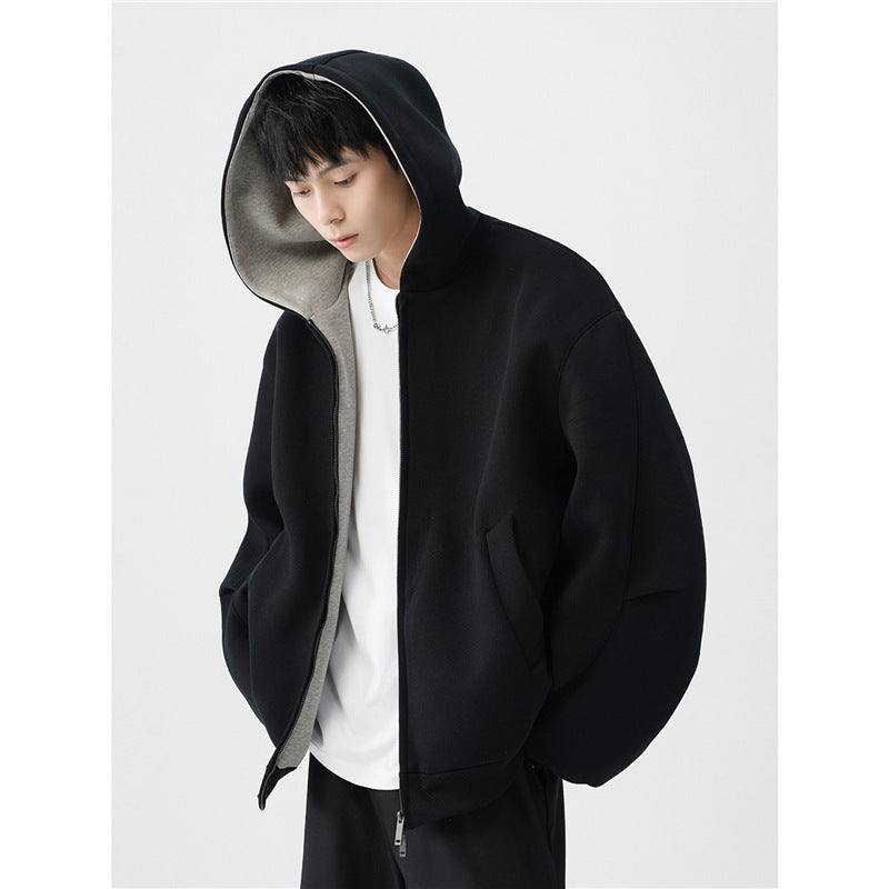 Double Zipper Hooded Sweater