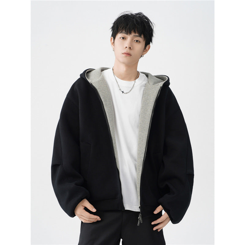 Double Zipper Hooded Sweater