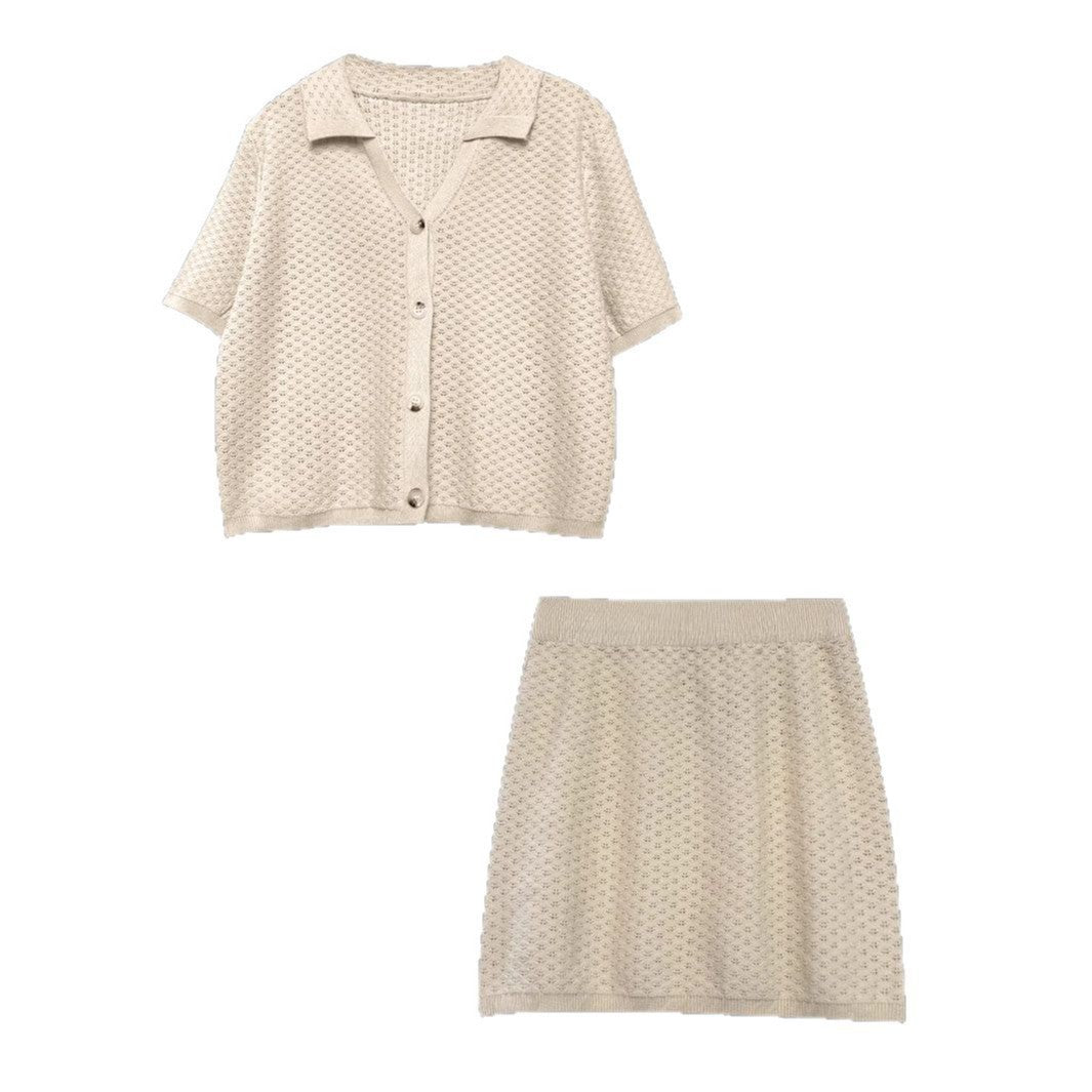 Knitted Cardigan Suit